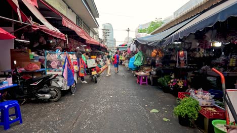 vibrant activity at a busy outdoor market