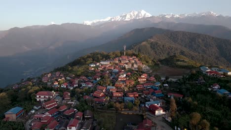 aerial view of ghalagaun village in lamjung, nepal.