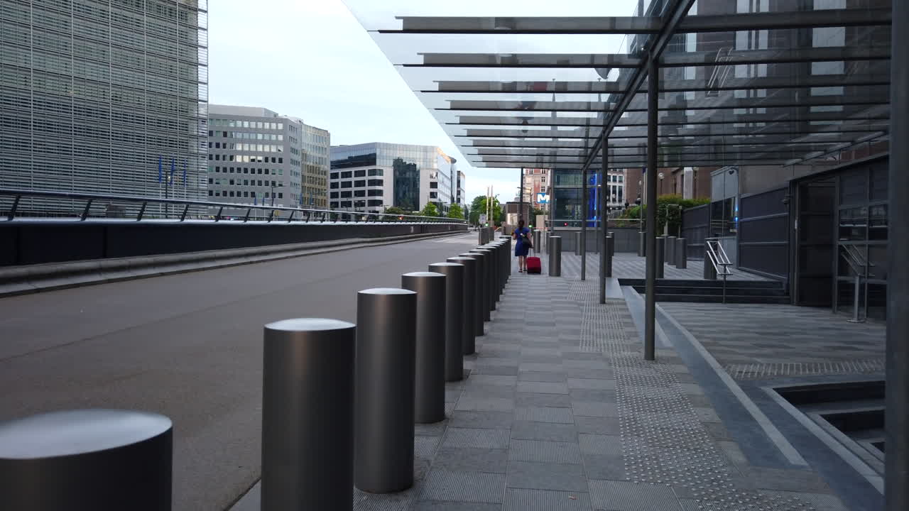 Schuman roundabout near the European Commission and European Council HQs in Brussels, Belgium