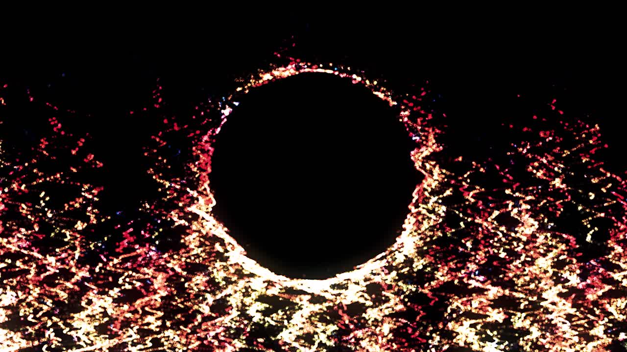 에너지 입자를 가진 추상적인 반이는 원