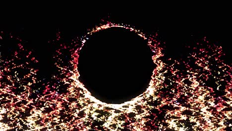 círculo brillante abstracto con partículas de energía