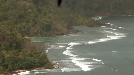 overlapping coves carve the coast between sapzurro and panama, viewed from above.
