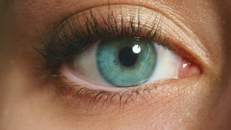 mujer, ojo azul y visión para la ciberseguridad