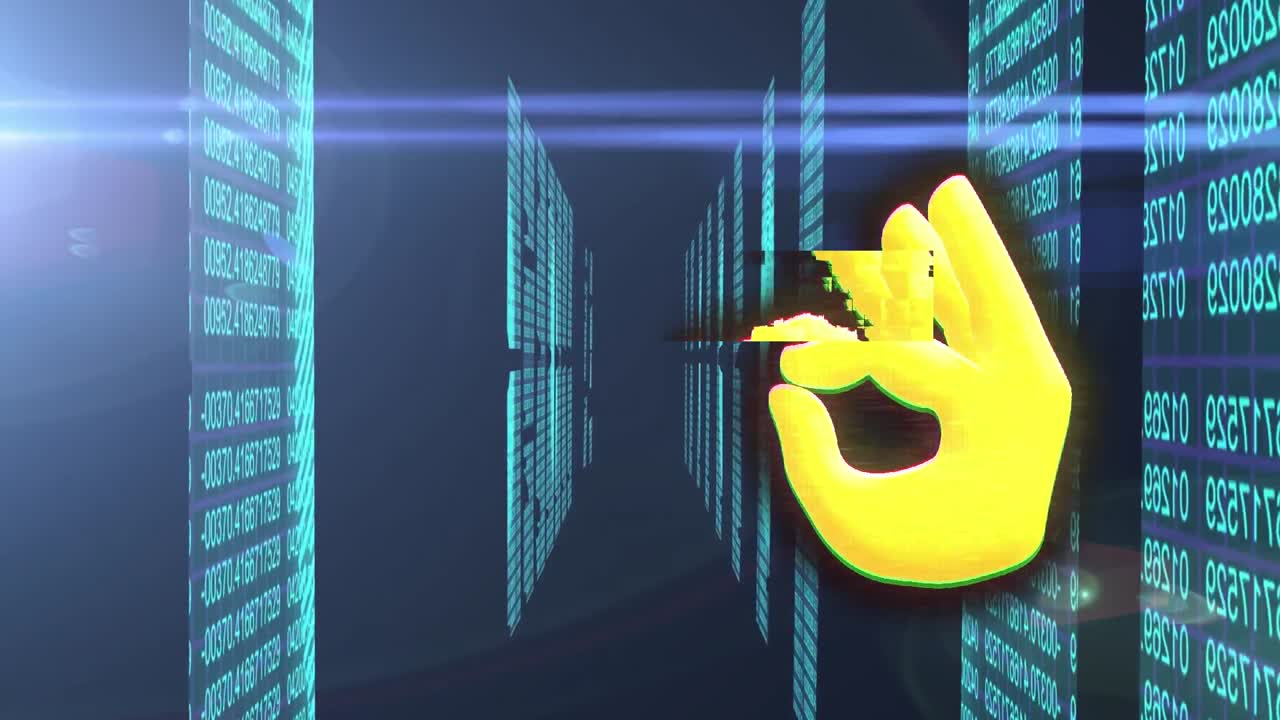 animación del icono de la mano sobre el procesamiento de datos