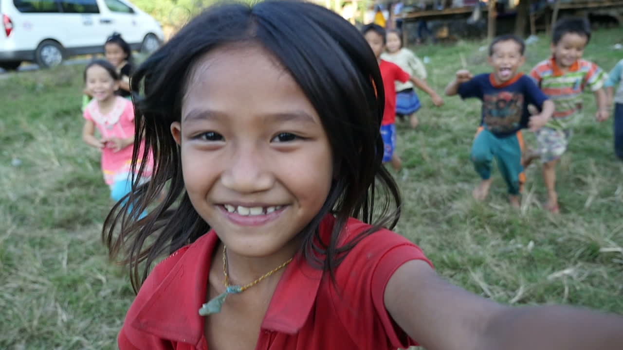 Happy Children Playing Outdoors