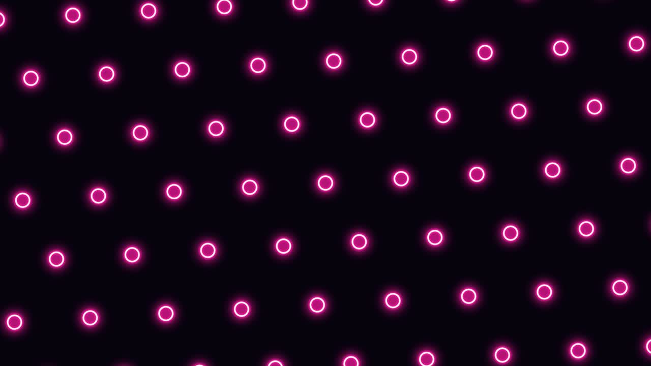fondo de neón en bucle con círculos brillantes, color rosa