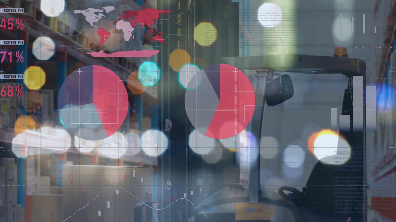 창고에서 타 ⁇  트럭을 통해 데이터 처리의 애니메이션