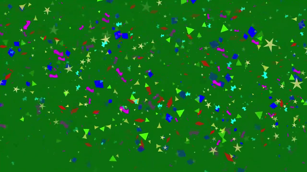 Coriandoli Colorati Che Cadono Su Sfondo Green Screen