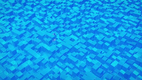 looped abstract fluid background. beautiful wavy glass surface of blue liquid with square pattern, gradient color and flow waves on it. creative bright bg with soft smooth animation.