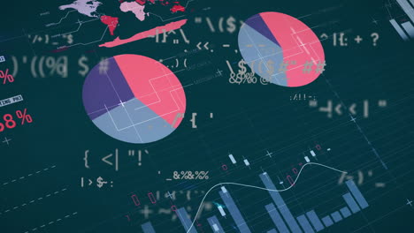 Animation-of-financial-data-processing-on-dark-background