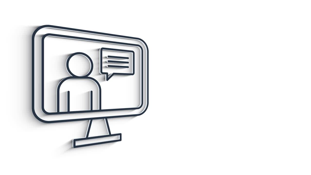 redes sociales diseño de íconos de sombra 3d aislados en fondo blanco. iconos web de esquema. gráficos en movimiento.