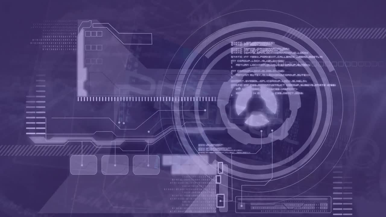 Animation av databehandling och skanning samt nätverk av anslutningar.