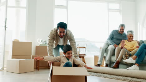 Father,-boy-and-push-box-in-new-home-for-airplane