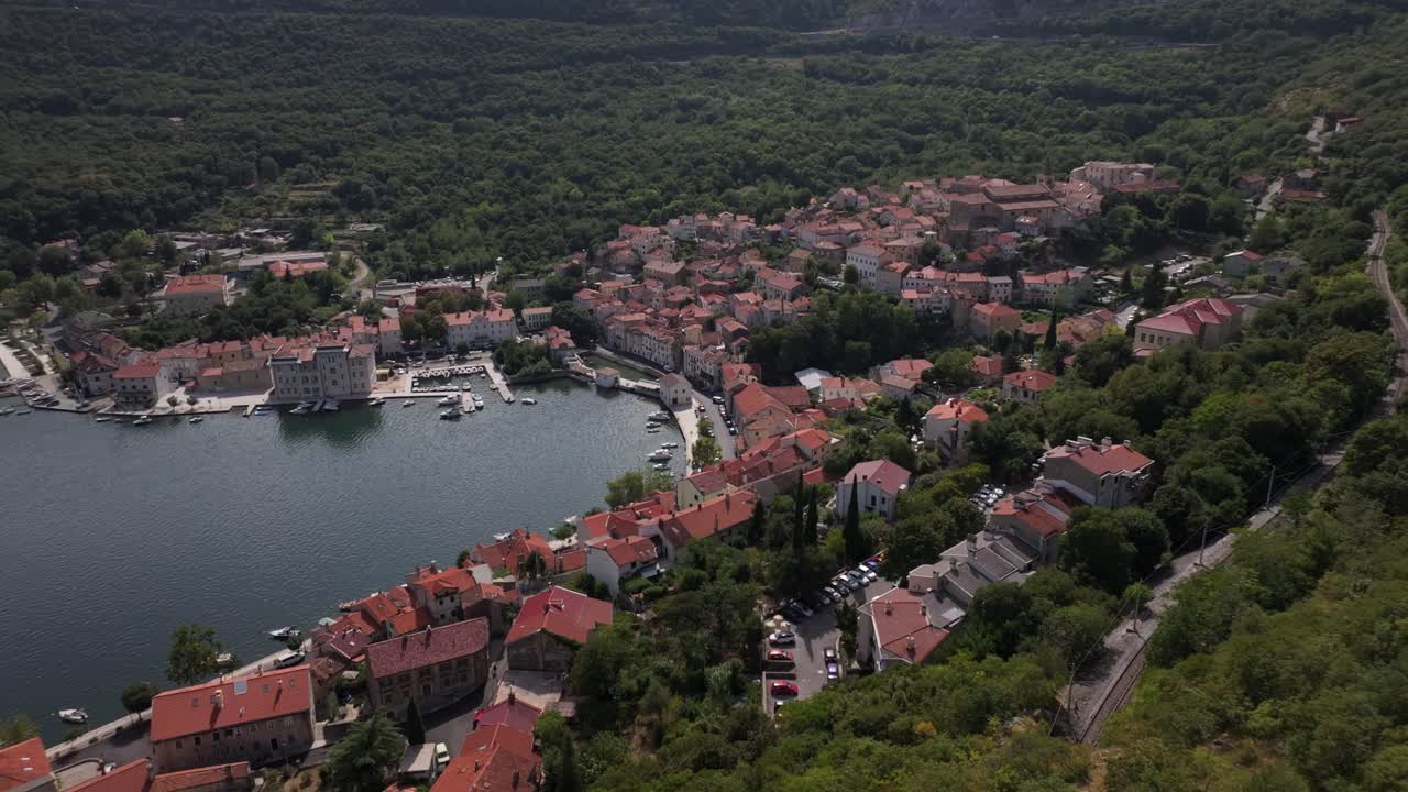 Aerial View of a Picturesque Coastal Town