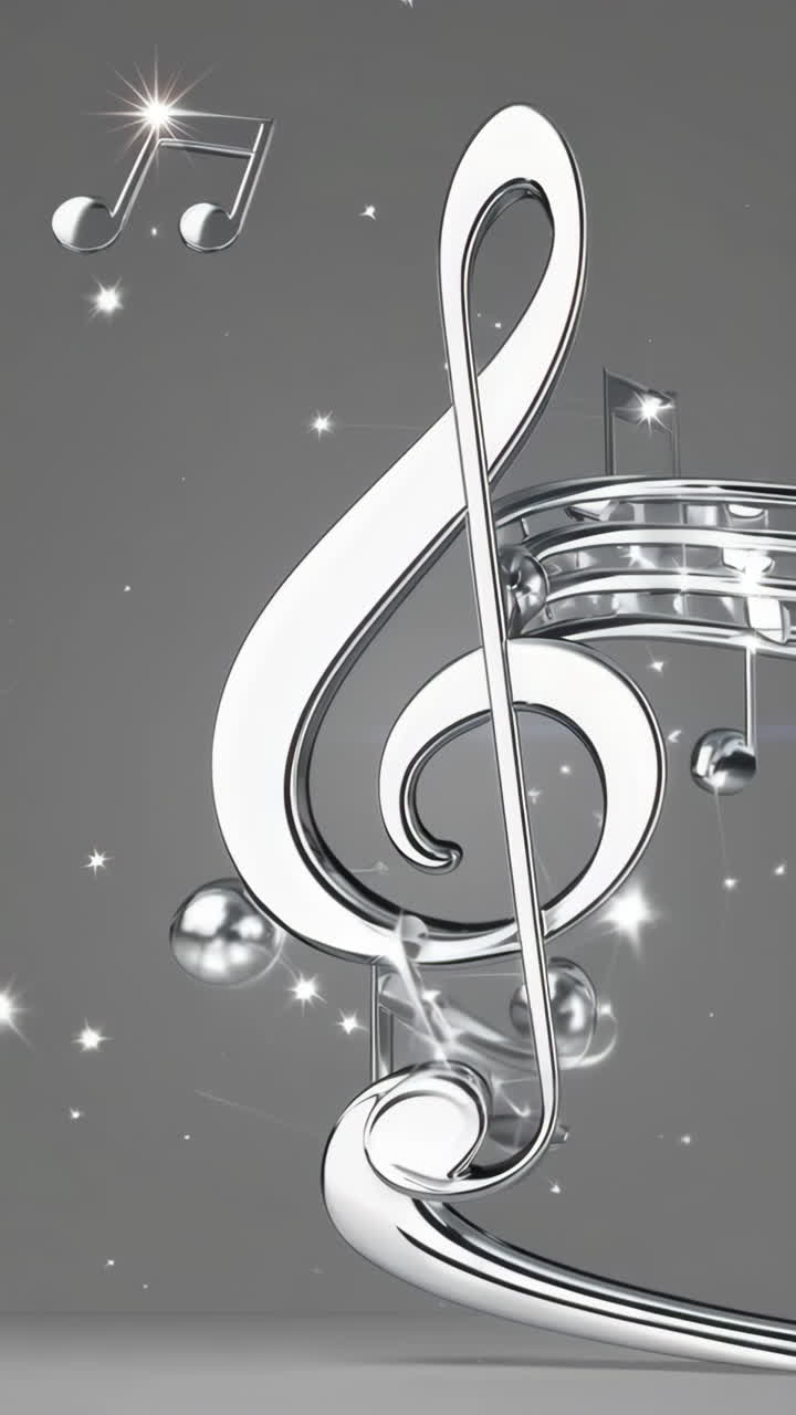 Metallic Music Notes