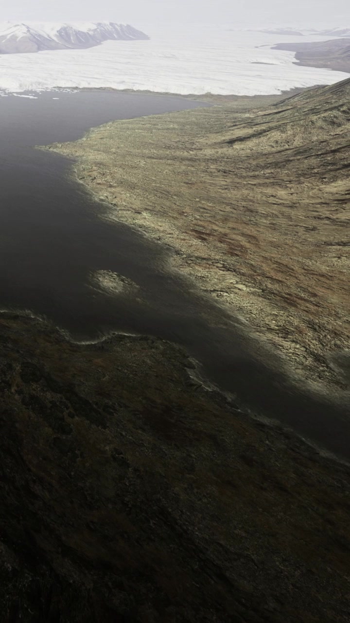 Landscape shows river flowing through rocky terrain under cloudy sky