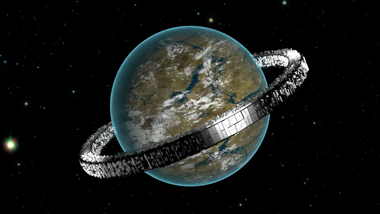 금속 도 스테이션을 가진 외계 행성, 4k 순환을 할 수 있습니다.