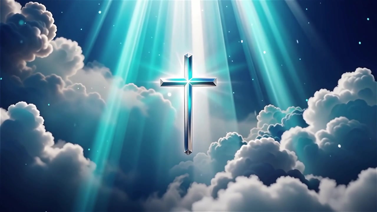 Christian Cross Heavenly Light Worship Background