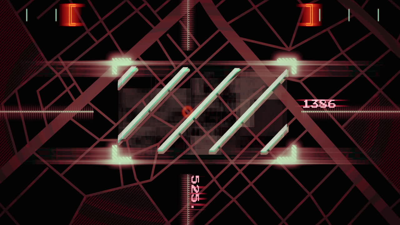 배경에서 네트워크를 통해 바뀌는 마커와 숫자를 가진 선의 애니메이션