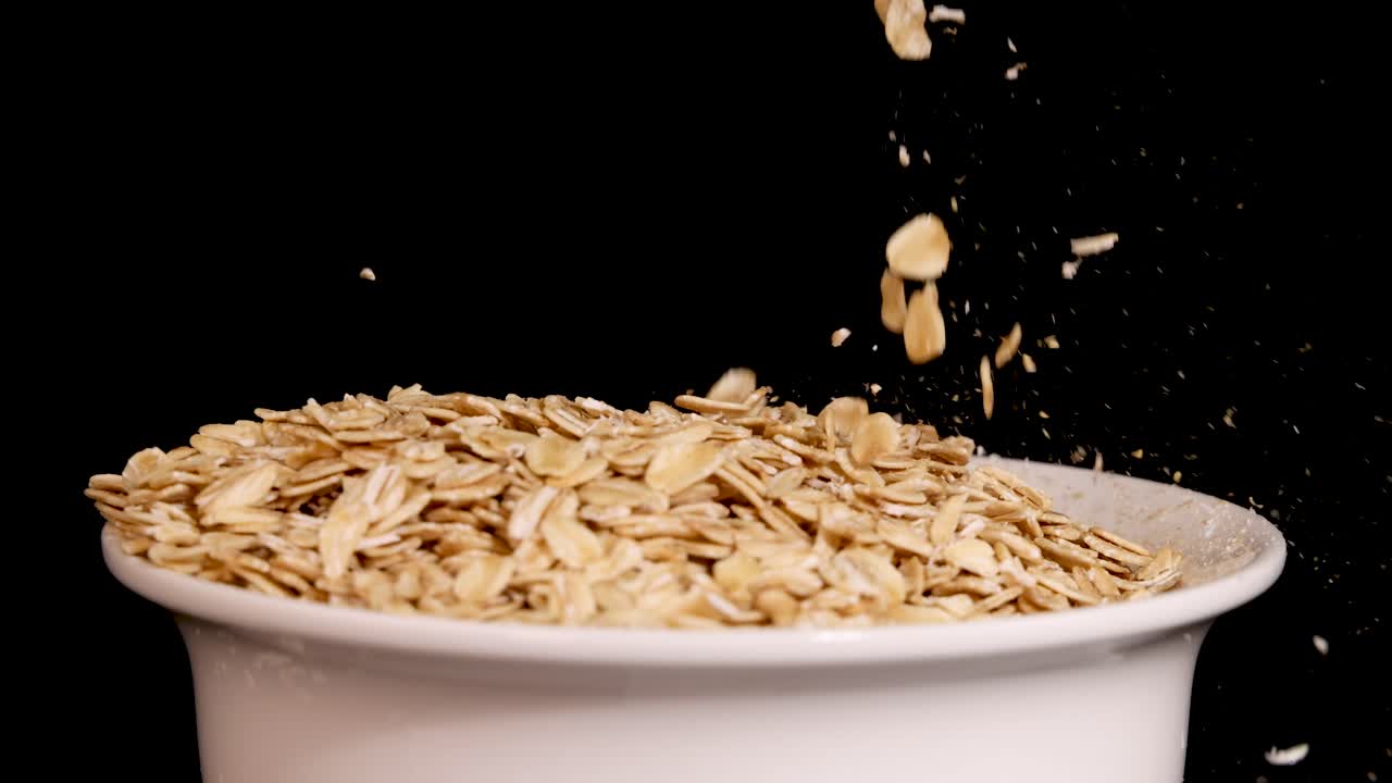 Oatmeal Pouring into Bowl