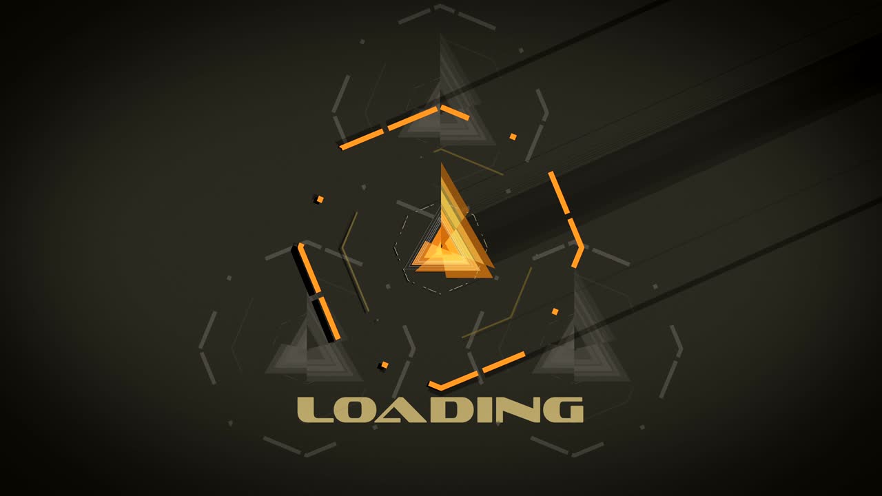 Vector color spinning abstract geometric banner. Retro style. Loop. Version with text LOADING. Checkout my other loading animations.