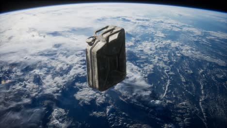 metal-vintage-and-dirty-jerrycan-on-Earth-orbit