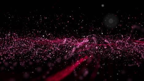 powerful animation with wave object and glitter particles in slow motion, 4096x2304 loop 4k