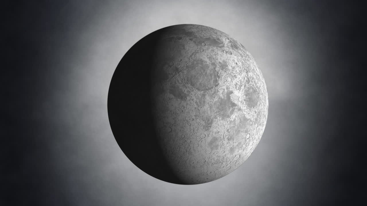 달과 연기 구름