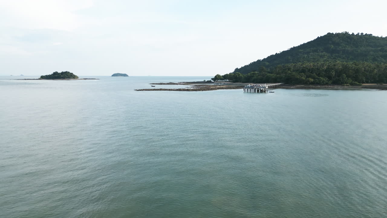 Coastal Scenery with Pier and Boats