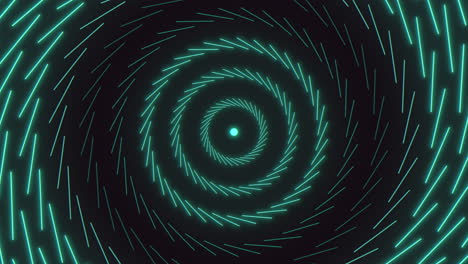 líneas de neón en espiral verde en vértigo