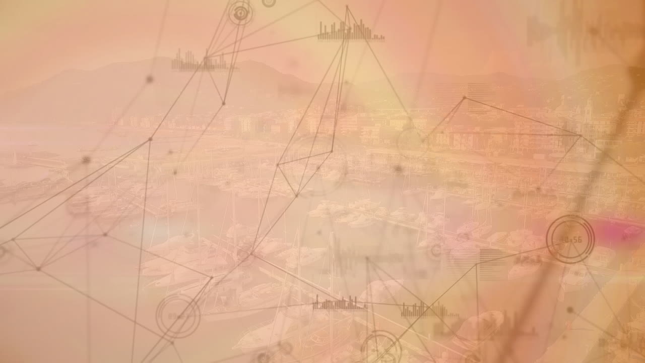 연결 네트워크의 디지털 구성과 도시 풍경의 공중 전망에 대한 데이터 처리