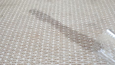 spill on beige tablecloth