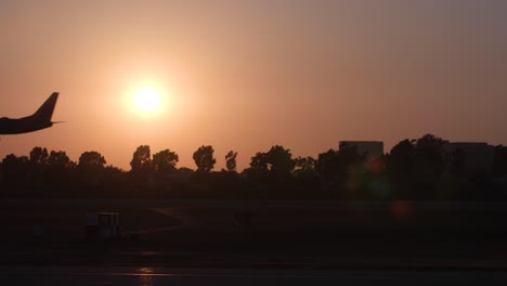 plan landing in a beautiful california sunset