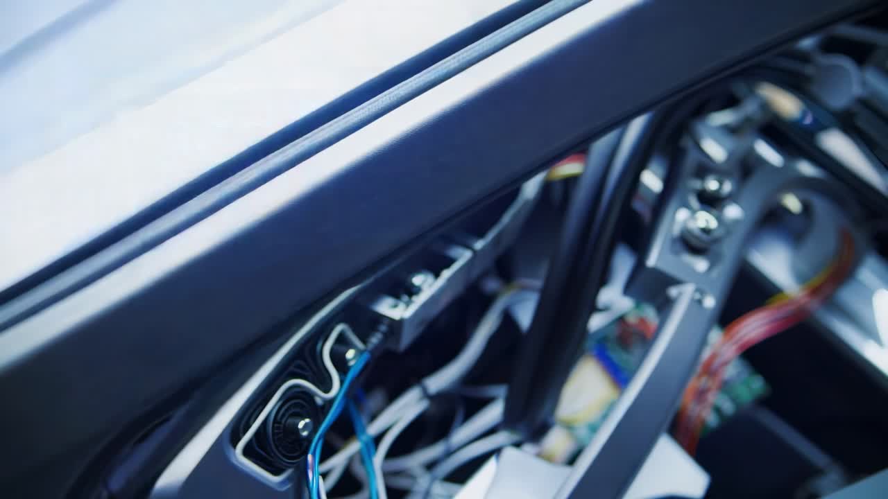 Inside view of industrial machine's components