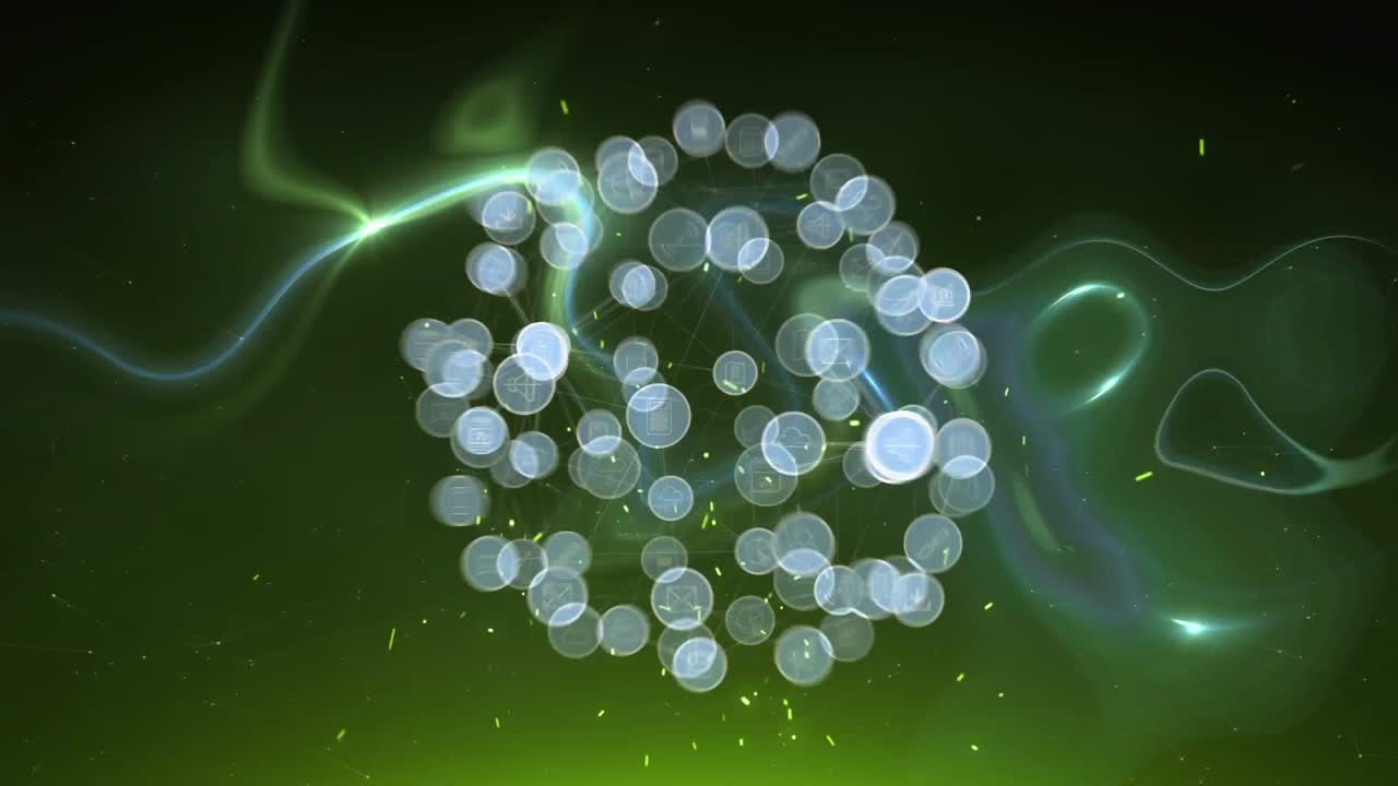 연결 네트워크와 함께 지구의 애니메이션