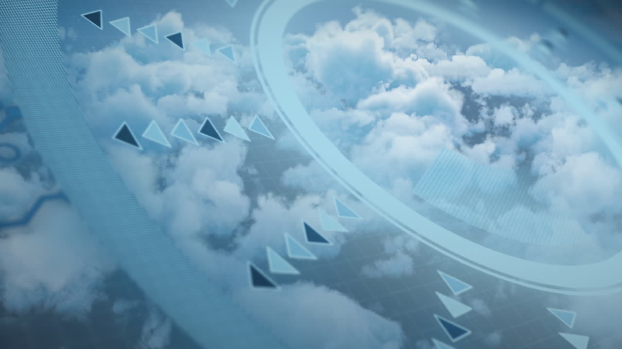 구름을 통해 범위 스캔과 데이터 처리의 애니메이션