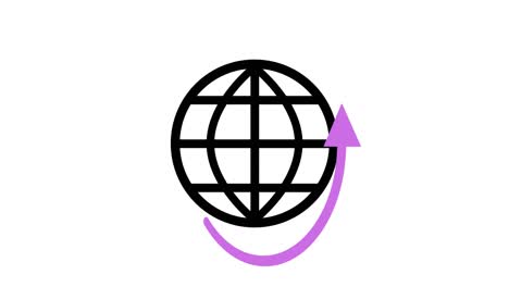 el logotipo de la conexión a internet del mundo es un bucle de animación rosa.