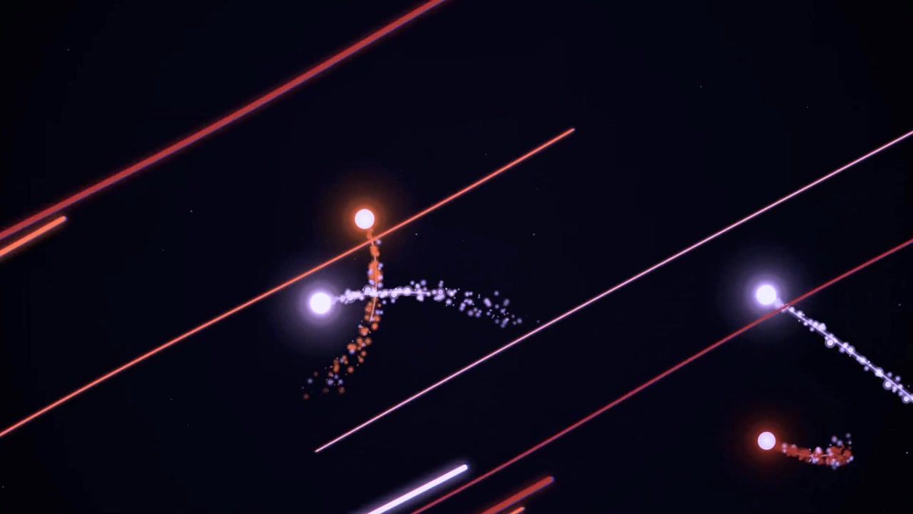 Dynamic Abstract Background with Glowing Particles and Light Trails