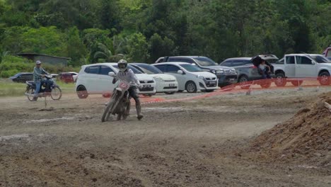 motocross rider competing in an off-road race