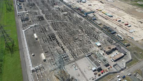 Grain-Electric-Substation-Kent-UK-Overhead-Drohne-Aus-Der-Luft