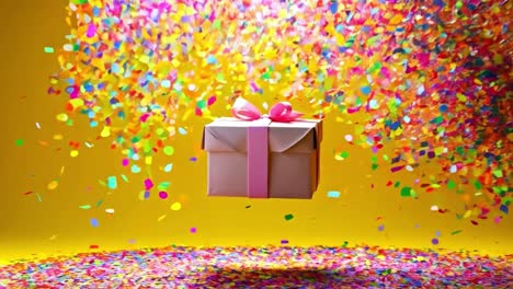 gift with confetti