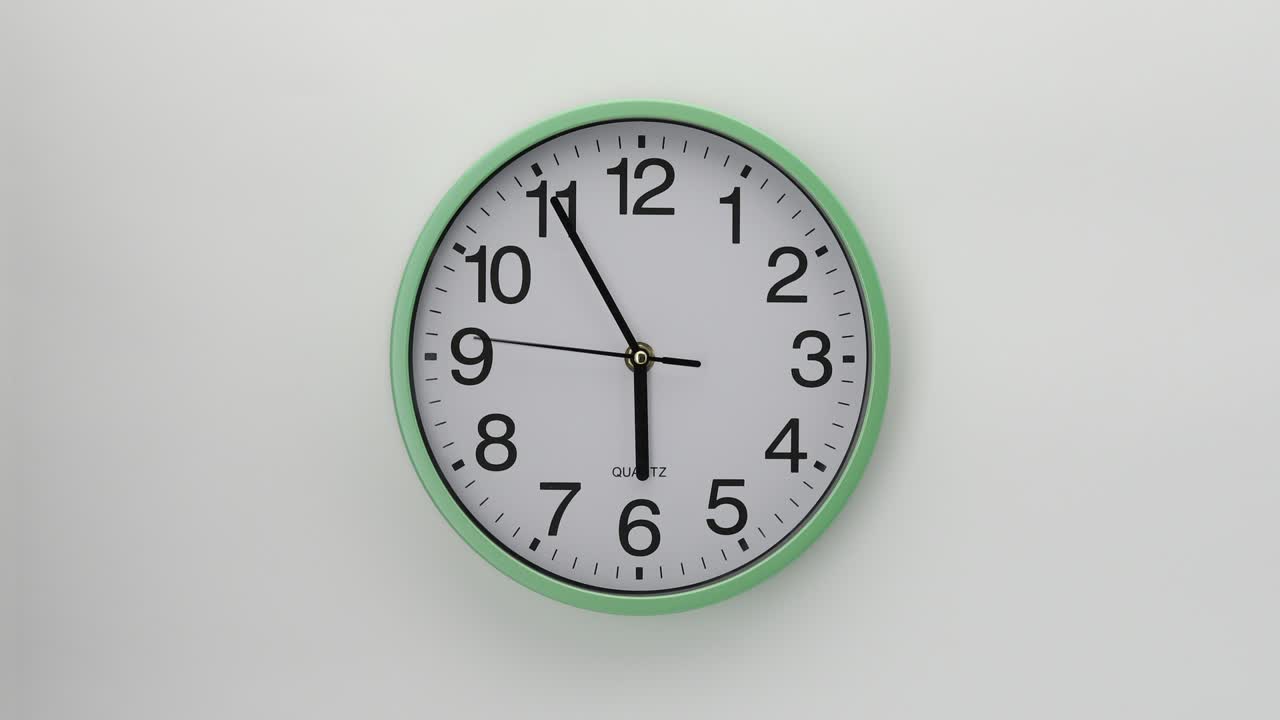 Quartz wall clock on a white background. One of the wall clock series.