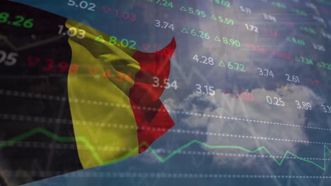 Animación-Del-Procesamiento-De-Datos-Financieros-Sobre-La-Bandera-De-Bélgica.