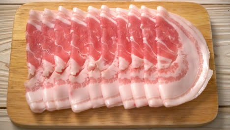 fresh raw pork belly sliced