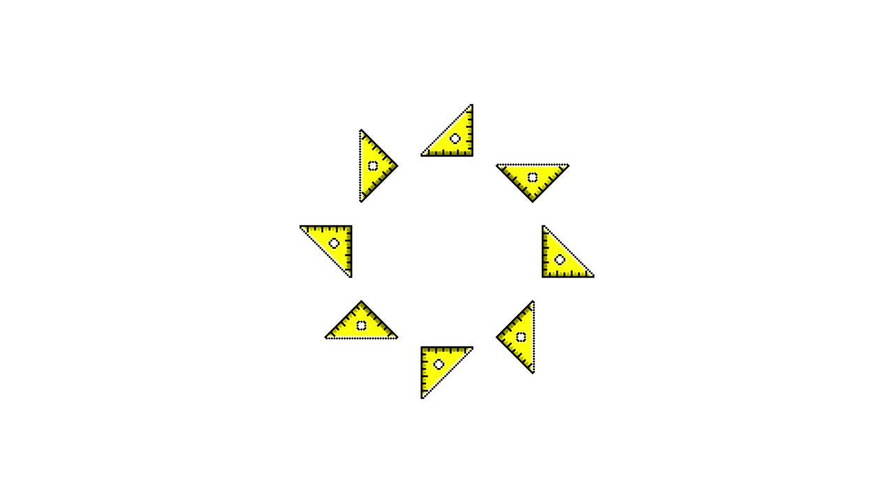 Pixel Art Triangle Ruler Spinning Circle Animated Overlay Transparent 30fps (3)
