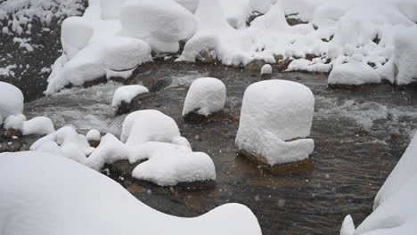 A-Frozen-winter-snow-storm-on-the-river-at-snow-monkey-park-on-the-mountain-in-Japan