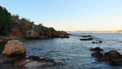 Aerial-footage-of-the-ocean-in-Crete