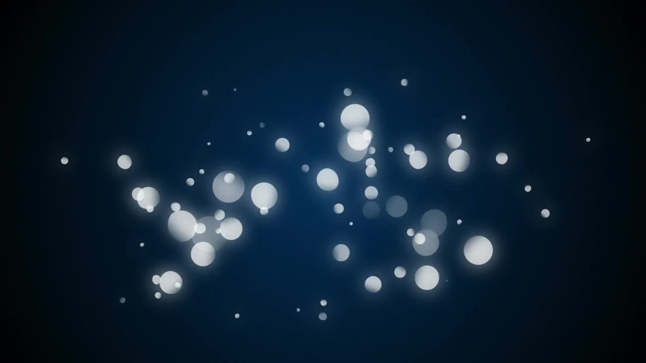 어두운 파란색 배경 위에 반이는 색 보케 조명 애니메이션