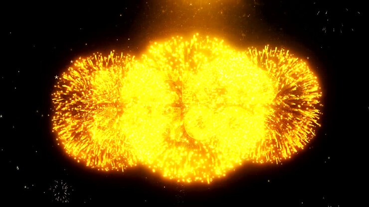 Back To School Text on Firework Display Explosion Particles.