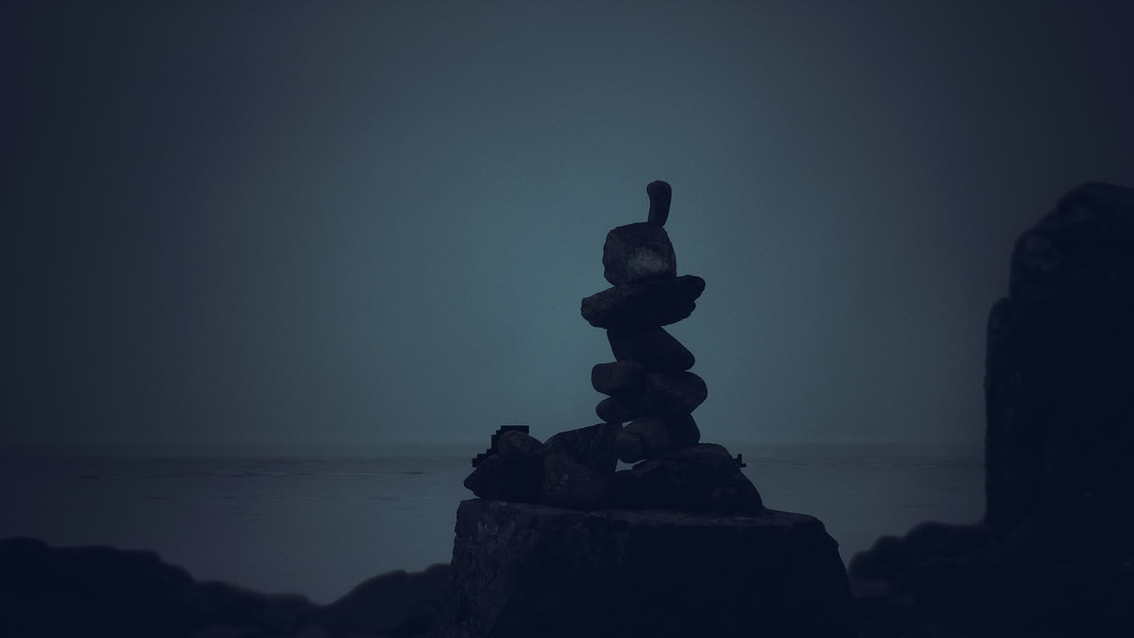 Rock Cairn by the Ocean